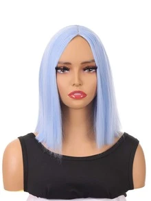 Peluca sintética corto recto - Azul - Ver 1