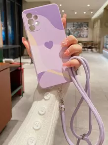 情人节撞色手机壳，带挂绳，兼容 15/15 Plus/15 Pro/15 Pro Max，防水防震防摔防刮，国际版，非国内版 - 彩色 - 查看 1