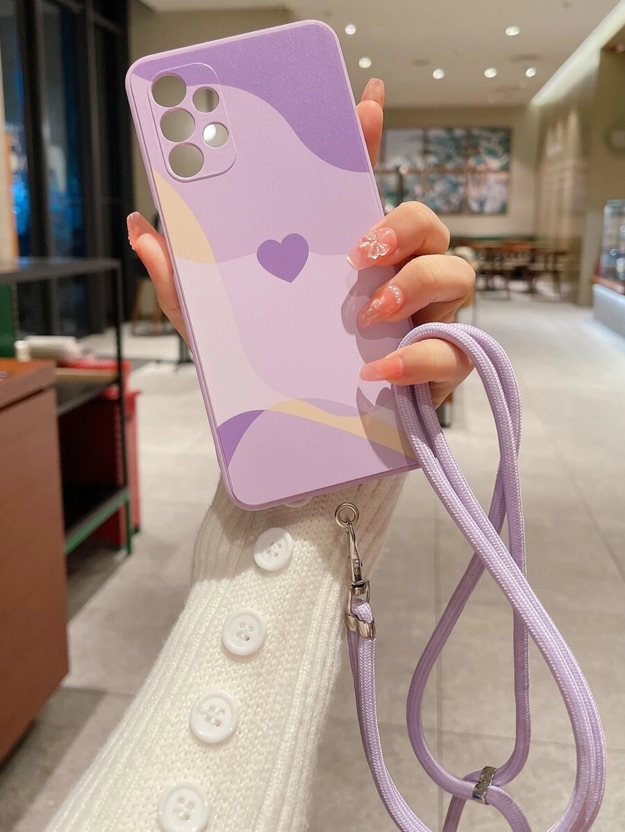 情人节撞色手机壳，带挂绳，兼容 15/15 Plus/15 Pro/15 Pro Max，防水防震防摔防刮，国际版，非国内版 - 彩色 - 查看 1
