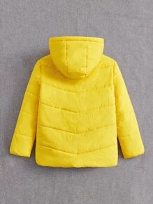 SHEIN Tween 男童贴花连帽棉服