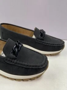 Giày bệt Nữ Chuỗi màu trơn Đúng mốt - màu đen - Xem 7