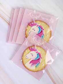 أكياس تغليف البسكويت / الحلوى 100 قطعة بتصميم وحش القرد النادر 10 * 10 سم (3.9 * 3.9 بوصة)، عالية الالتصاق - وردي - مشاهدة 4