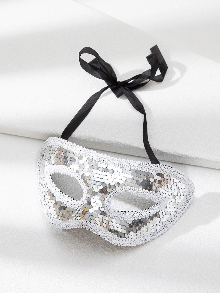 1 件女士化裝舞會裝飾銀色派對面具 - 銀色 - 查看 1