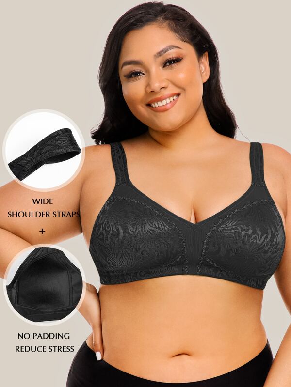 Wingslove Reggiseno Senza Fili Non Imbottito Con Copertura Completa E Minimizzazione Del Comfort Per Donne Di Taglia Grande