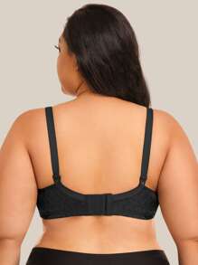 Wingslove Plus Size Women Full Coverage Unpadded Comfortable Shaping Wireless Bra - Black - View 2