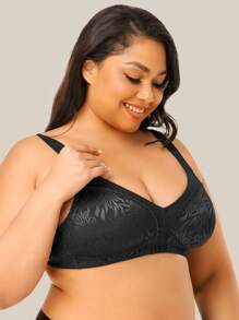 Wingslove Plus Size Women Full Coverage Unpadded Comfortable Shaping Wireless Bra - Black - View 4
