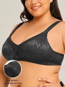 Wingslove Plus Size Women Full Coverage Unpadded Comfortable Shaping Wireless Bra - Black - View 6