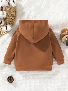 Baby Girl Sun Embroidery Sweatshirt - Brown - View 2