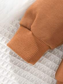 Baby Girl Sun Embroidery Sweatshirt - Brown - View 5