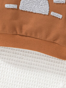 Baby Girl Sun Embroidery Sweatshirt - Brown - View 6