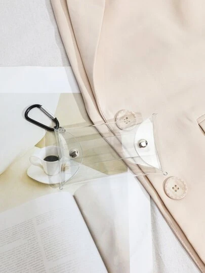 透明按扣翻盖超薄轻便现金身份证信用卡便携式口袋小口袋钱包短钱包简约休闲现代商务旅行生日礼物情人节礼物理想礼品袋礼物教师礼物学校用品学校用品教师礼物返校女士钱包迷你钱包钱包零钱包