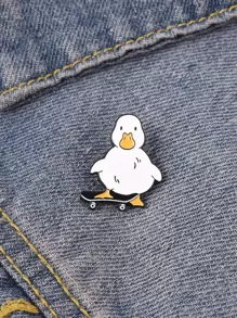Cartoon Duck Decor Brooch - White - View 1