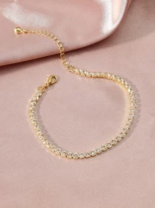 Lắc chân xích đính đá trang trí - Vàng - Xem 3