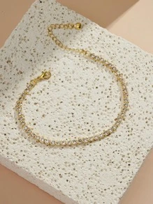 Lắc chân xích đính đá trang trí - Vàng - Xem 4