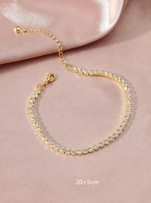 Lắc chân xích đính đá trang trí - Vàng - Xem 5