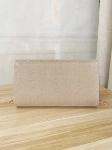 SIIZA Glamorous Glitter Bling, Sequin, Luxury, Shiny Glitter Rhinestone Decor Pleated Detail Flap Square Bag Evening Bag, Dinner Bag Faux Pearl, Rhinestone For Party Girl, Woman, Bride Perfect For Party, Wedding, Prom, Dinner/Banquet, For