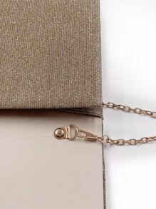 SIIZA Glamorous Glitter Bling, Sequin, Luxury, Shiny Glitter Rhinestone Decor Pleated Detail Flap Square Bag Evening Bag, Dinner Bag Faux Pearl, Rhinestone For Party Girl, Woman, Bride Perfect For Party, Wedding, Prom, Dinner/Banquet, For