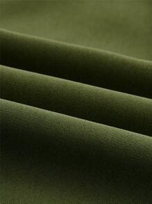 ROMWE Fairycore Contrast Lace Square Neck Flounce Sleeve Dress - Army Green - View 5