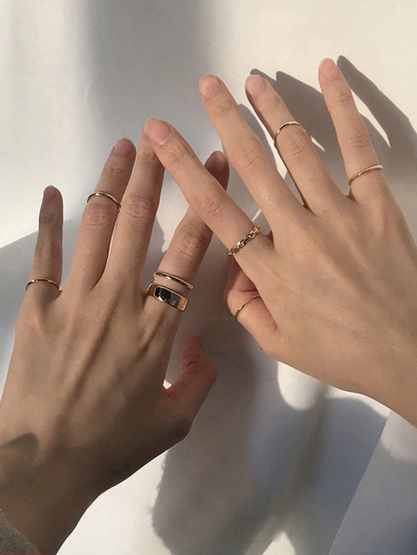 RINTOLER 7 Stück/Set personalisierter Street Style geschlossener Ringset, Verbrauchsartikel (Bitte bestätigen Sie vor dem Kauf, dass die Produktgröße geeignet ist.)