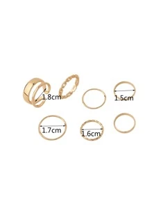 RINTOLER Set de 7 anillos cerrados de estilo callejero personalizado, productos consumibles (Confirme que el tamaño del producto sea adecuado antes de comprar). - Amarillo Oro - Ver 3