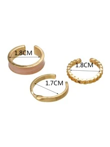 RINTOLER 3 chiếc nhẫn đơn giản - Nhiều màu - Xem 3