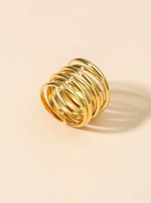 Minimalist Layered Ring - Yellow Gold - View 2