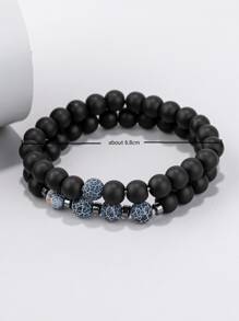 Vòng tay đính cườm 2 chiếc thời trang và phổ biến dành cho nam giới để làm quà tặng trang sức và cho vẻ ngoài sành điệu - Nhiều màu - Xem 3