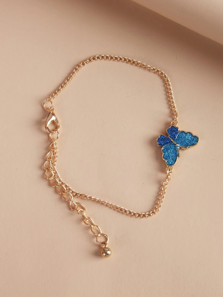 蝴蝶細節手鐲 - 金黃色 - 查看 1