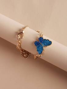 蝴蝶細節手鐲 - 金黃色 - 查看 2