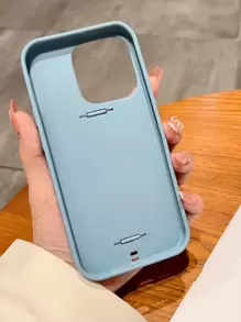 Plain Phone Case With Magnetic Holder Compatible With IPhone15/15Plus/15Pro/15Promax Waterproof Shockproof Anti-Fall Scratch Resistant - Blue - View 5