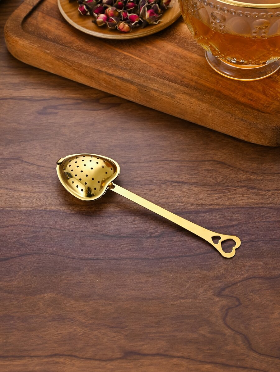 1 pieza Colador de té en forma de corazón - Dorado - Ver 1