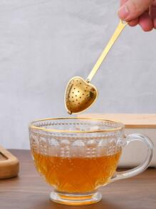 1 pieza Colador de té en forma de corazón - Dorado - Ver 4