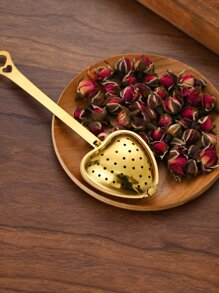 1 pieza Colador de té en forma de corazón - Dorado - Ver 5