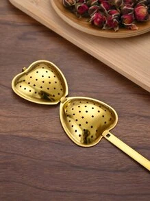 1 pieza Colador de té en forma de corazón - Dorado - Ver 6