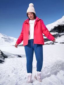 Áo thể thao Plus Size Dây kéo Khối Màu - Màu Hồng  Dưa hấu - Xem 6