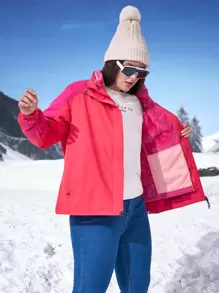 Áo thể thao Plus Size Dây kéo Khối Màu - Màu Hồng  Dưa hấu - Xem 1