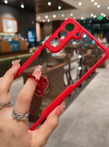 Anti-fall Phone Case With Rhinestone Ring Holder - Red - View 5