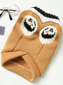 1pc Letter Graphic Pet Sweater - Khaki - View 3