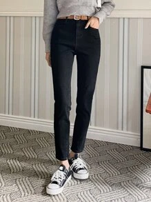 DAZY Skinny Jeans Without Belt - Black - View 6