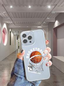 Basketball Pattern Clear Phone Case - Multicolor - View 2