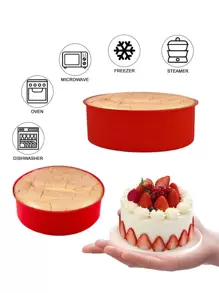 1pc, Cake Pan (''/6''/8'), Baking Cake Mold, Silicone Baking Pan, Oven Accessories, Baking Tools, Kitchen Gadgets, Kitchen Accessories, Home Kitchen Items