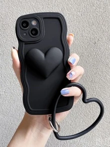 愛心裝飾手機殼附帶繩子