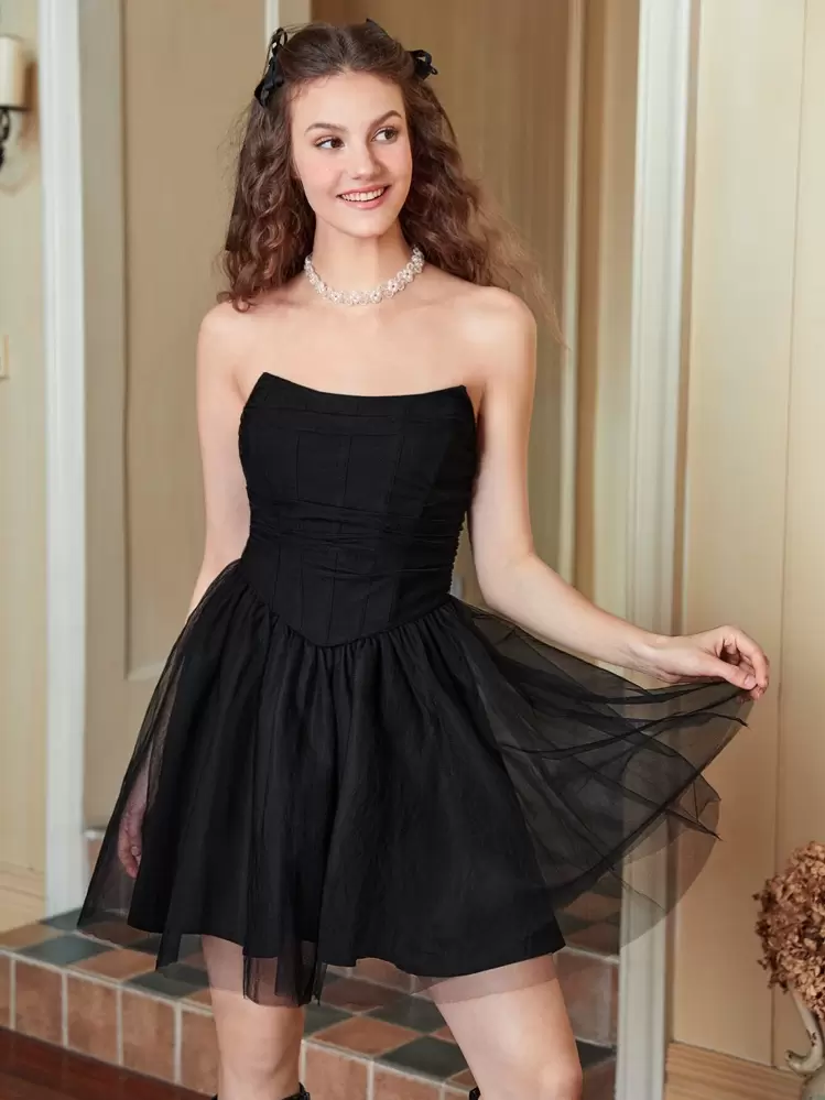 SHEIN MOD Vestido Tubo Tubo Malha - Preto - Visão 2