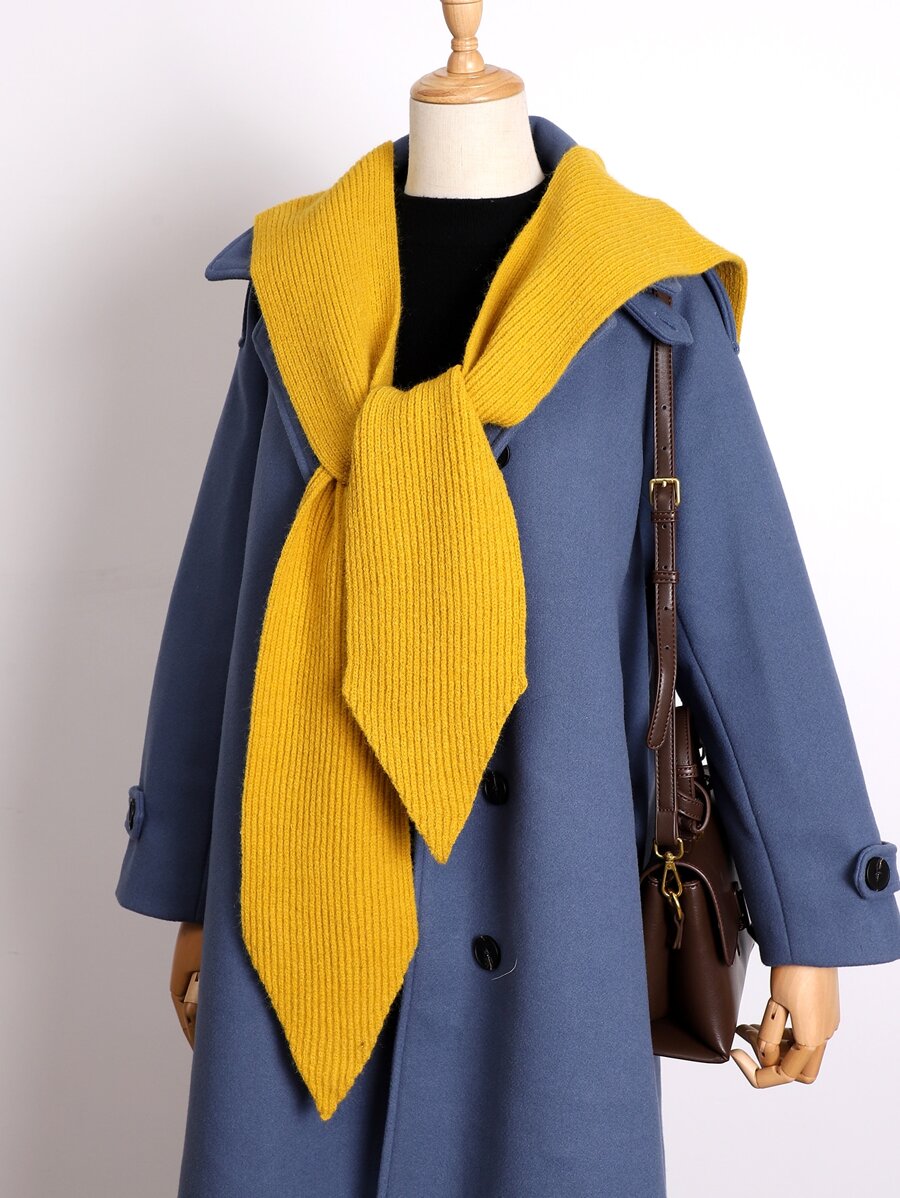 Solid Hooded Scarf - Yellow - View 1