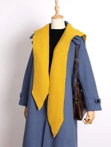 Solid Hooded Scarf - Yellow - View 4