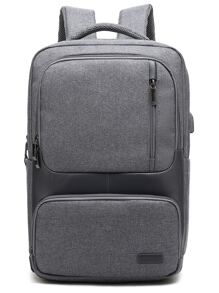 KELENDIS Ba lô Nam Lá thư Có thể điều chỉnh được - Xám - Xem 1