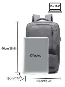 KELENDIS Ba lô Nam Lá thư Có thể điều chỉnh được - Xám - Xem 3