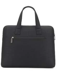 15inch Waterproof Men Large Capacity Canvas Laptop Handbag Briefcase, Gift For Father - Black - View 1