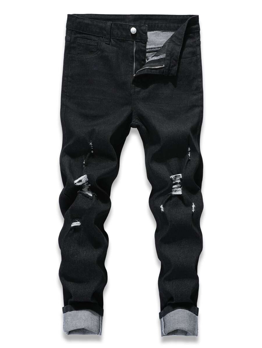 Manfinity uomo Jeans strappati - nero - Visualizzare 1