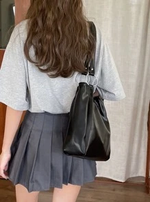單肩手提包適合青少年女孩女大學生、新秀和白領，非常適合辦公室、工作、商務、通勤 最佳女式工作包 - 黑色 - 查看 4